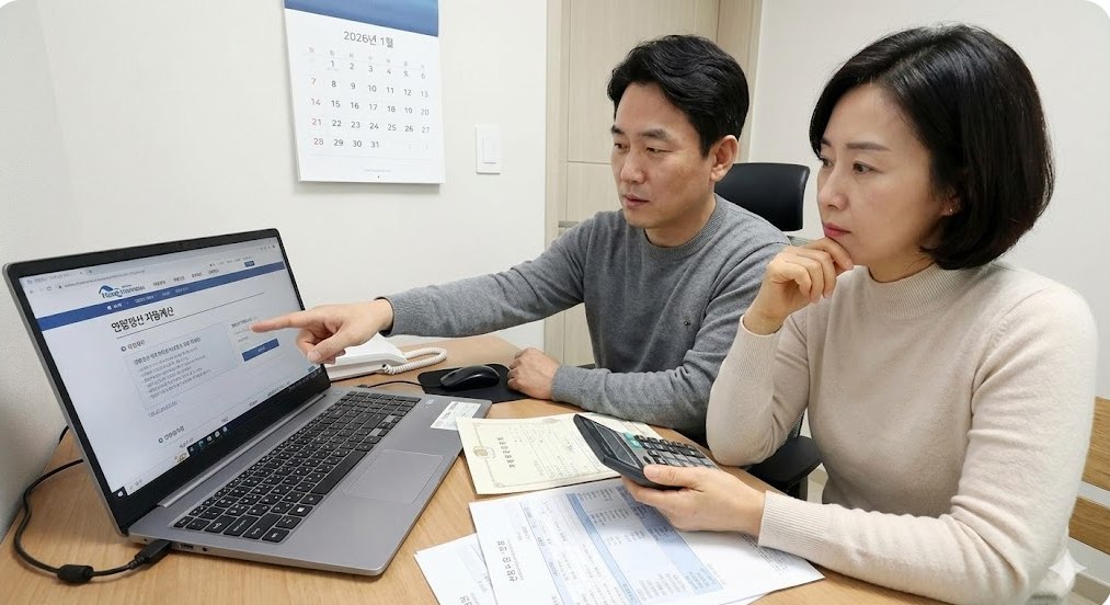 맞벌이 부부 연말정산 인적공제 누구에게? 환급금 극대화 유리한 배분 전략 (2026 업데이트) 5 맞벌이 부부 연말정산 인적공제 배분 최적화를 위해 홈택스 미리보기를 실행하는 모습